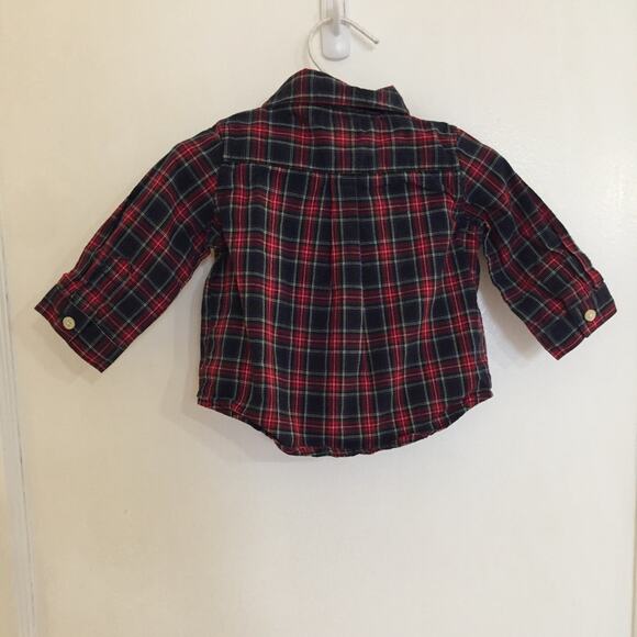 Chaps Plaid Button Up Shirt 3 Months - Picture 5 of 6